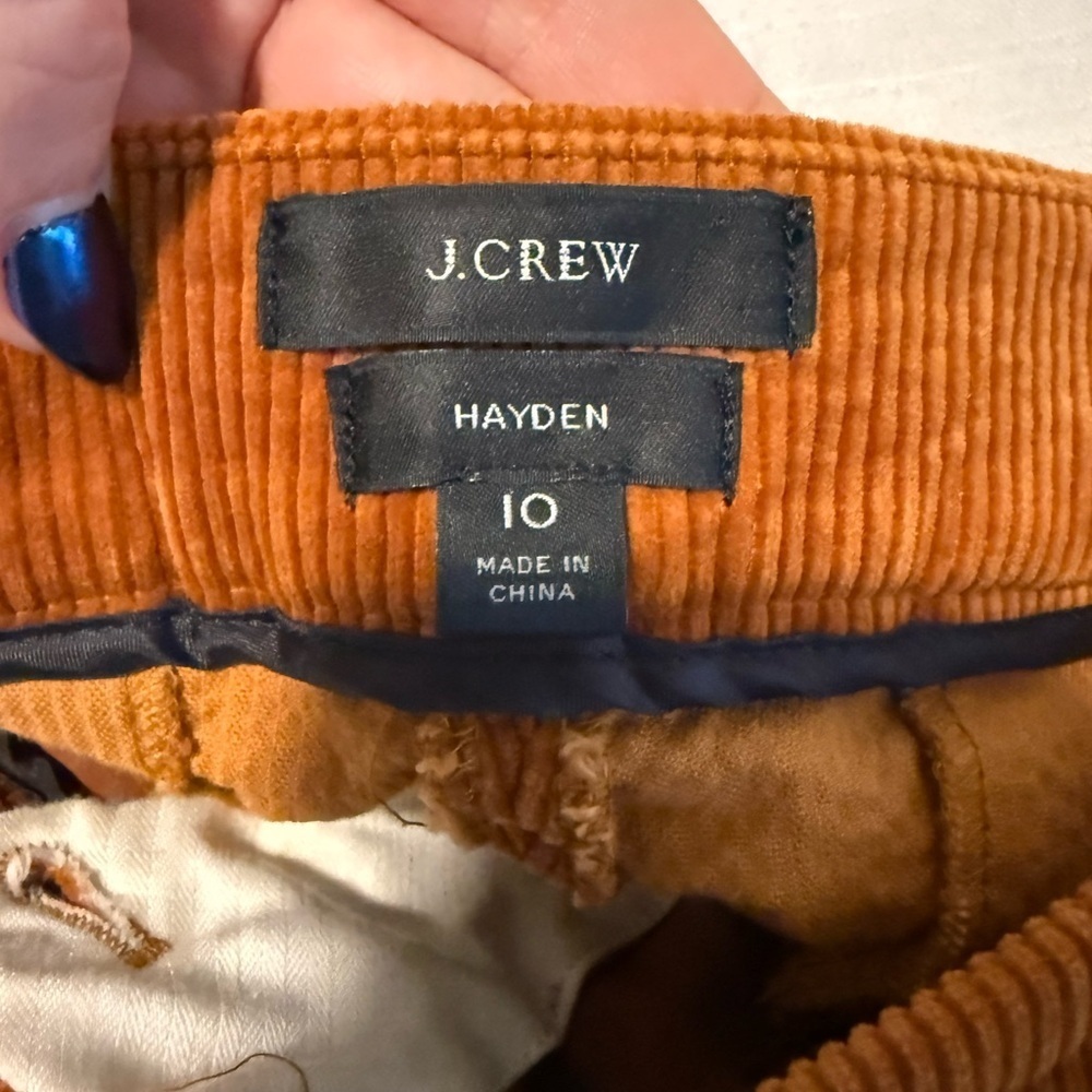 J. Crew Hayden Kickout Crop Corduroy Pant in Rich Caramel Brown Size 10 - Picture 5 of 5